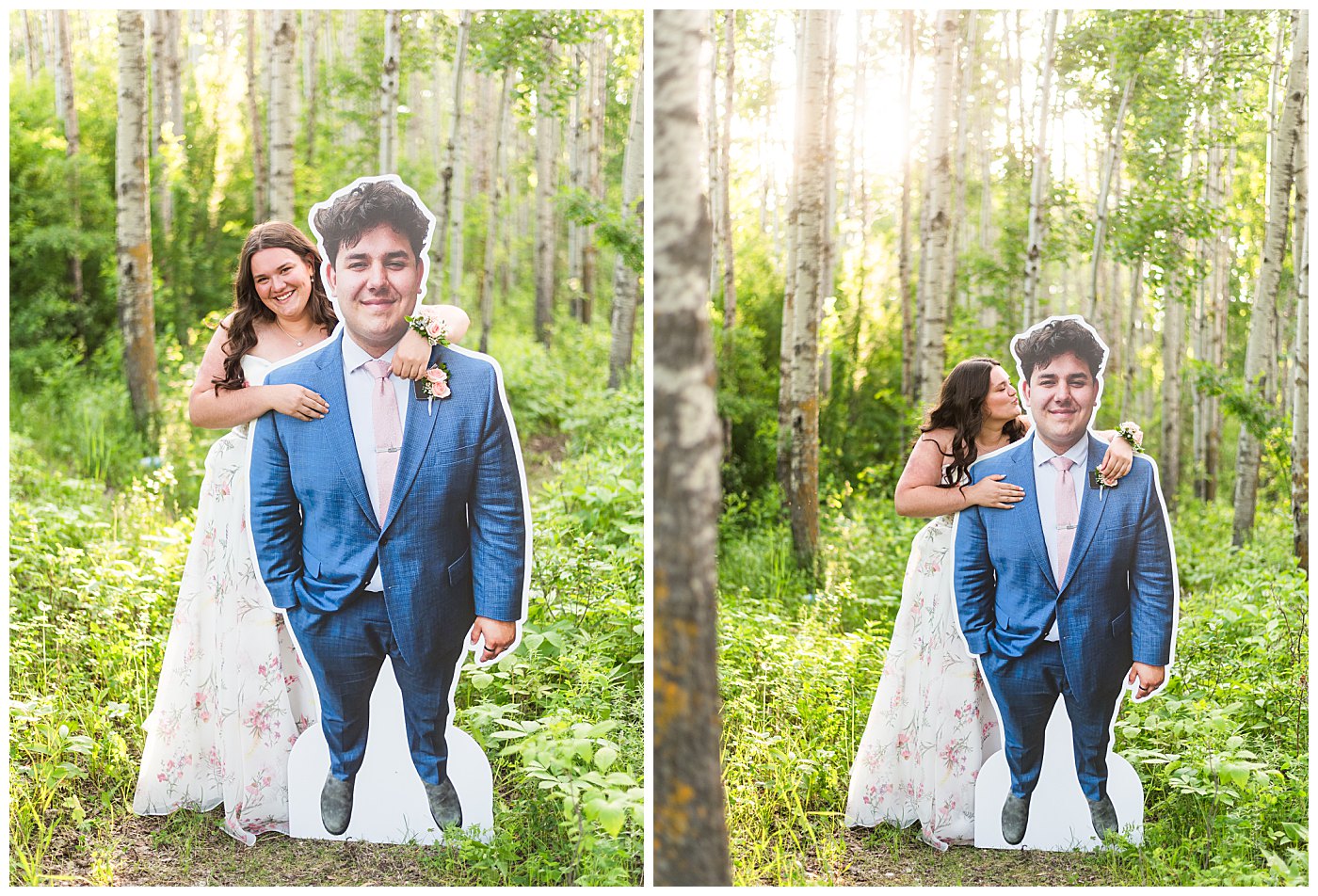 Sylvan lake grad session with boyfriend cardboard cutout