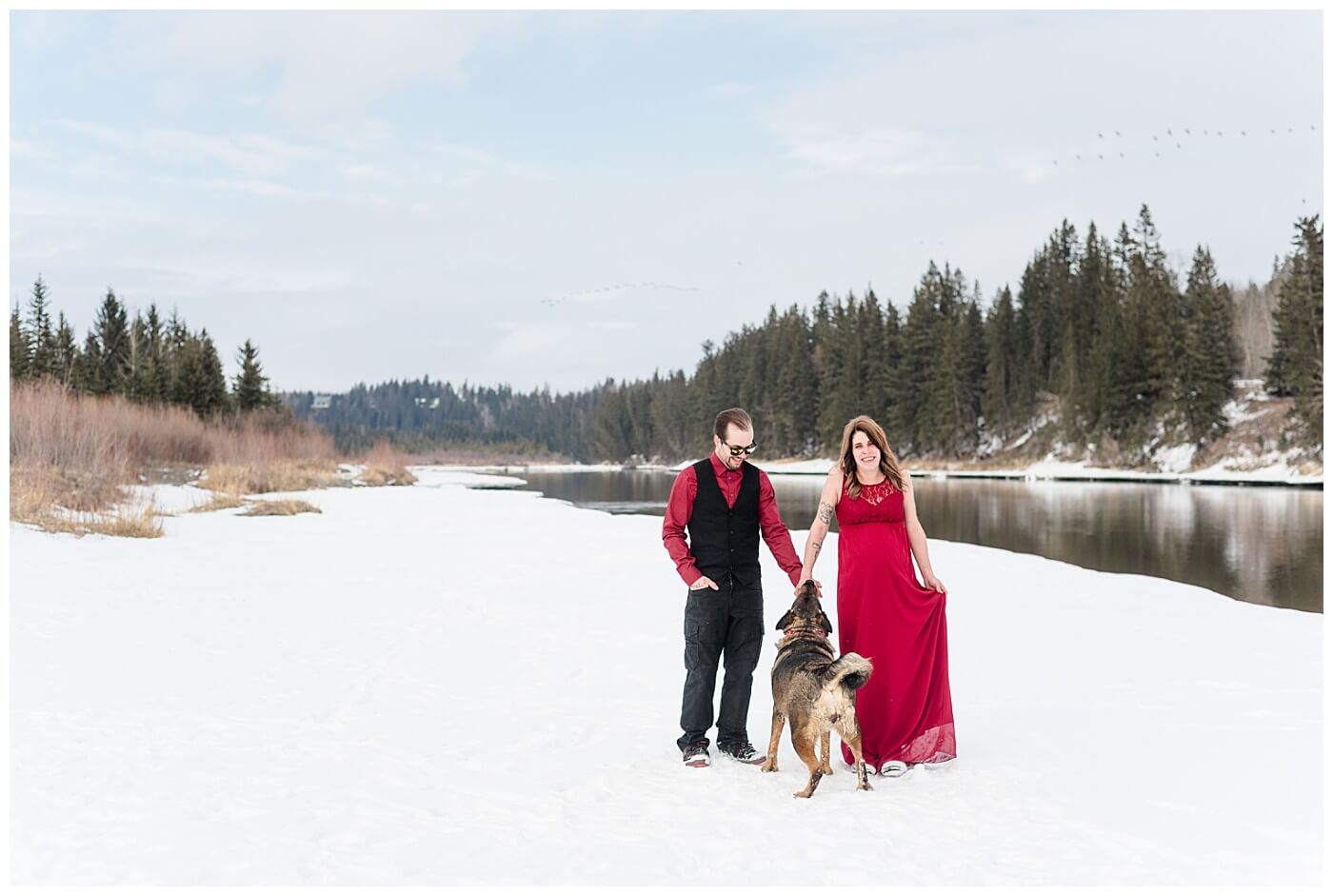 Red Outfit Maternity photos